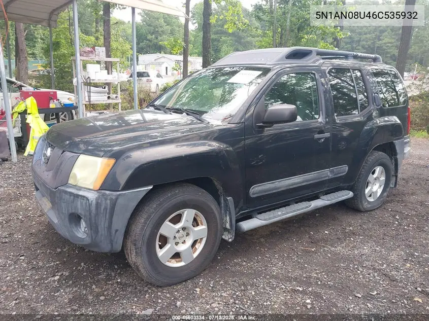 2006 Nissan Xterra S VIN: 5N1AN08U46C535932 Lot: 45603334