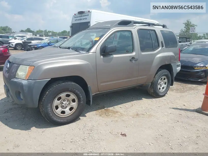 2006 Nissan Xterra X VIN: 5N1AN08W56C543586 Lot: 45648443