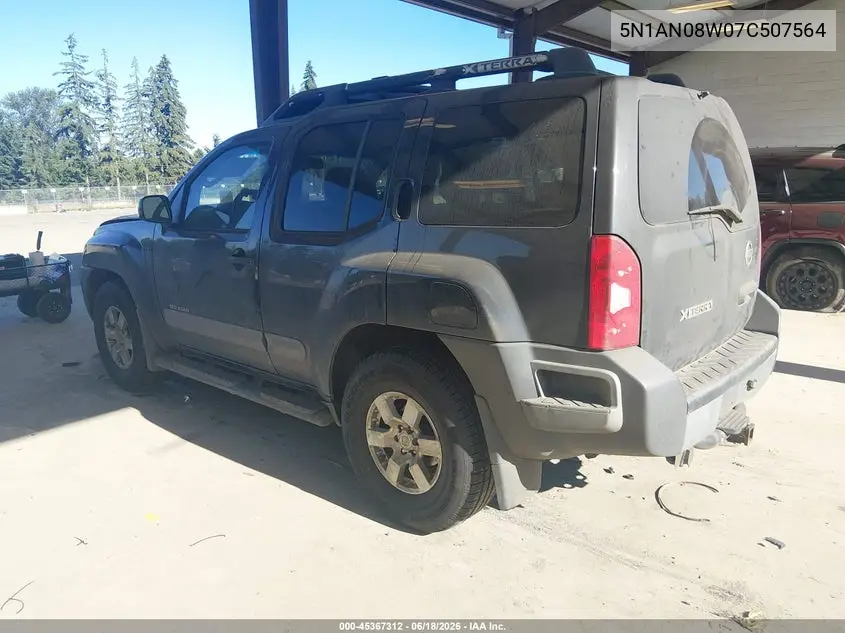 2007 Nissan Xterra Off Road VIN: 5N1AN08W07C507564 Lot: 45367312