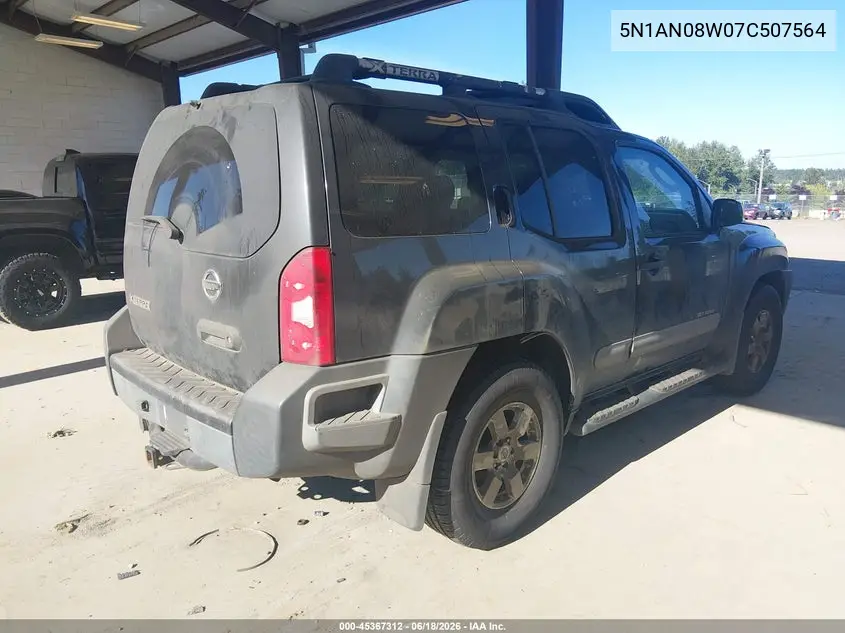 2007 Nissan Xterra Off Road VIN: 5N1AN08W07C507564 Lot: 45367312