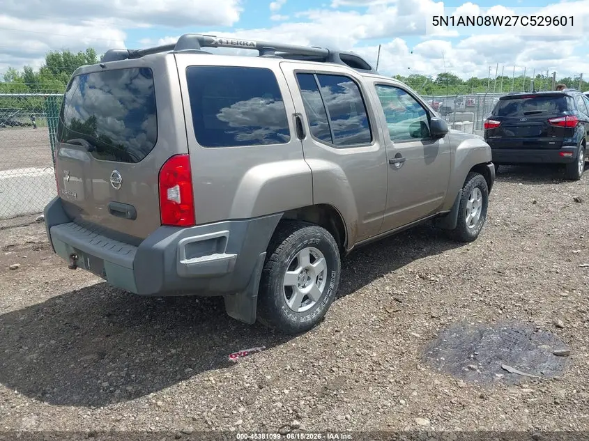 2007 Nissan Xterra S VIN: 5N1AN08W27C529601 Lot: 45381099