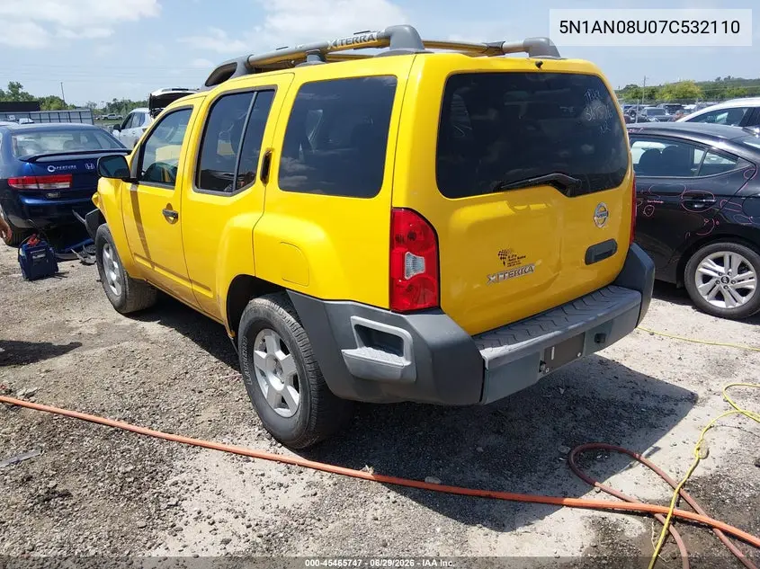 2007 Nissan Xterra S VIN: 5N1AN08U07C532110 Lot: 45465747