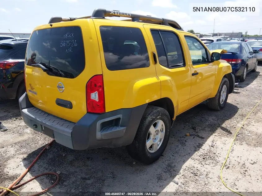 2007 Nissan Xterra S VIN: 5N1AN08U07C532110 Lot: 45465747