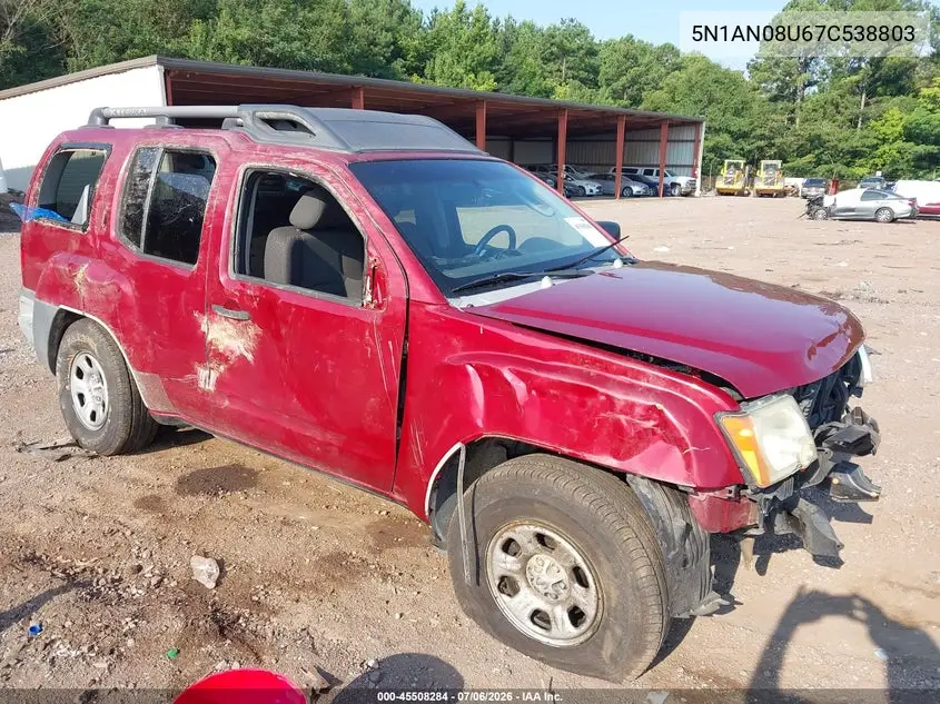 2007 Nissan Xterra X VIN: 5N1AN08U67C538803 Lot: 45508284