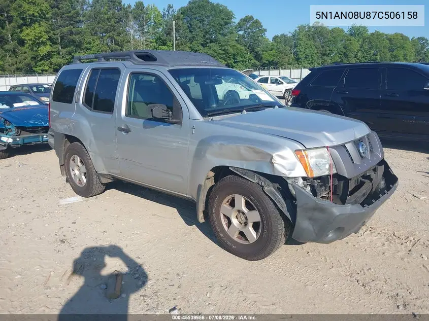2007 Nissan Xterra S VIN: 5N1AN08U87C506158 Lot: 45539956
