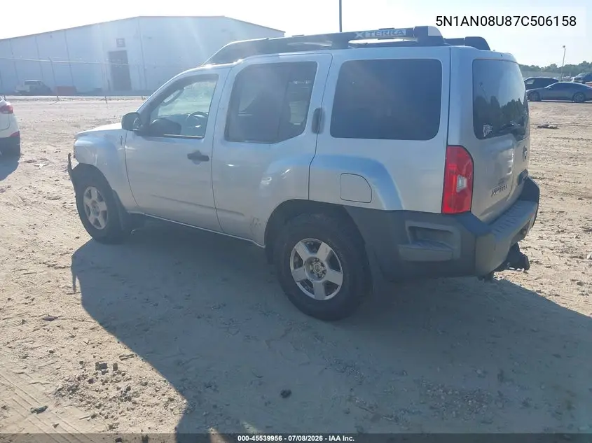 2007 Nissan Xterra S VIN: 5N1AN08U87C506158 Lot: 45539956