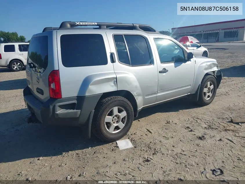 2007 Nissan Xterra S VIN: 5N1AN08U87C506158 Lot: 45539956
