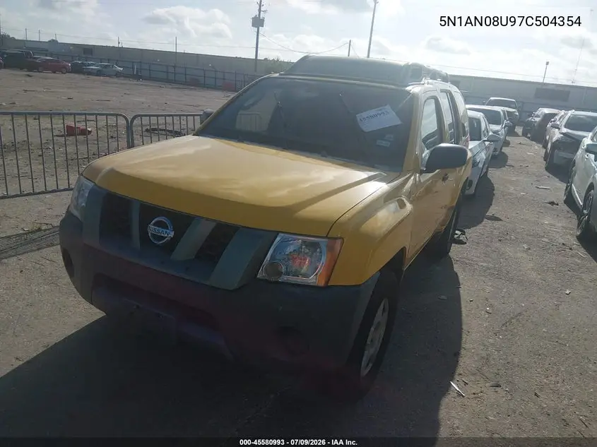 2007 Nissan Xterra S VIN: 5N1AN08U97C504354 Lot: 45580993
