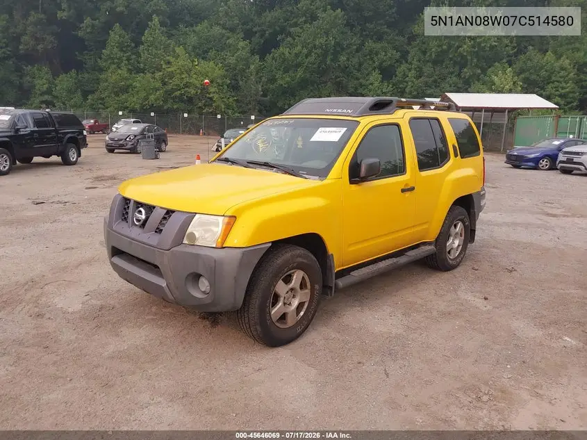 2007 Nissan Xterra S VIN: 5N1AN08W07C514580 Lot: 45646069