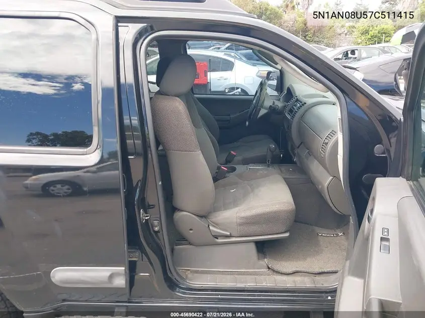 2007 Nissan Xterra X VIN: 5N1AN08U57C511415 Lot: 45690422