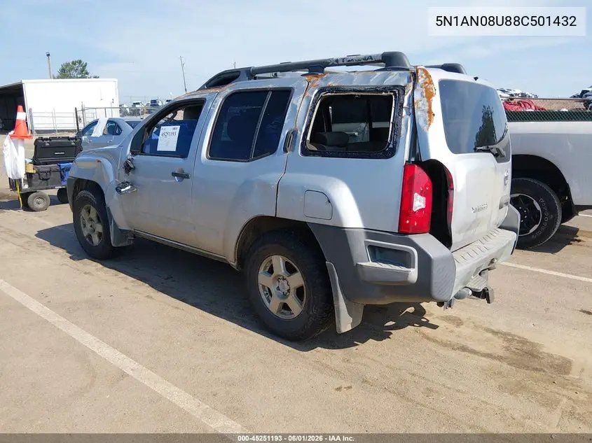 2008 Nissan Xterra S VIN: 5N1AN08U88C501432 Lot: 45251193