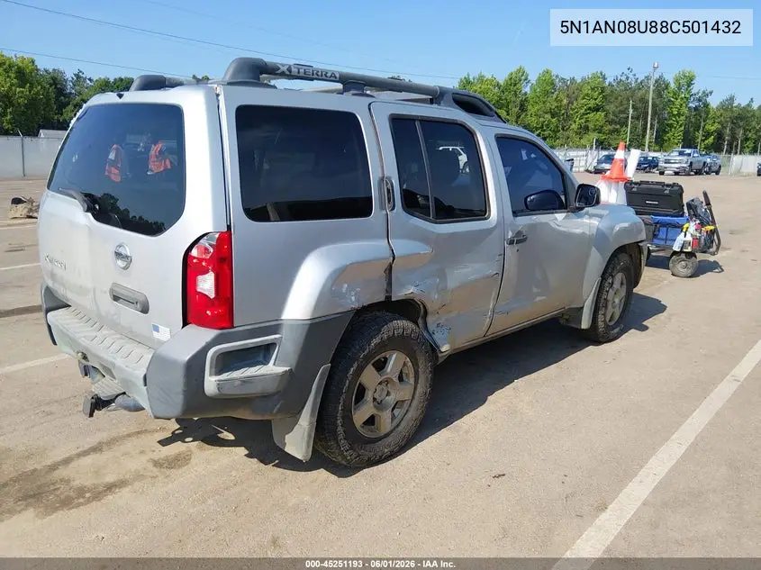 2008 Nissan Xterra S VIN: 5N1AN08U88C501432 Lot: 45251193