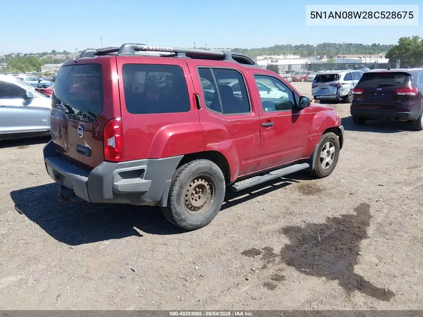 2008 Nissan Xterra S VIN: 5N1AN08W28C528675 Lot: 45283065