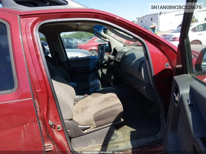 2008 Nissan Xterra S VIN: 5N1AN08W28C528675 Lot: 45283065