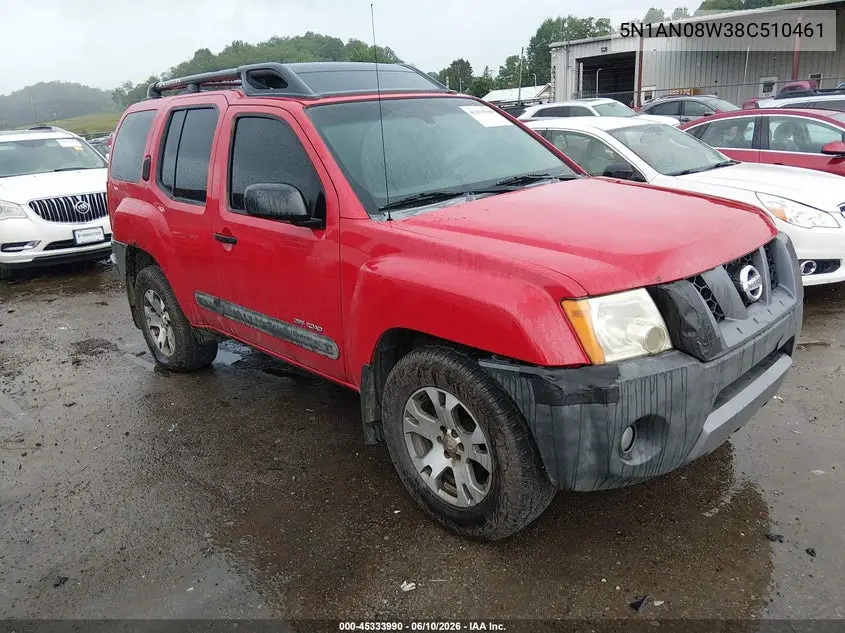 2008 Nissan Xterra Off Road VIN: 5N1AN08W38C510461 Lot: 45333990