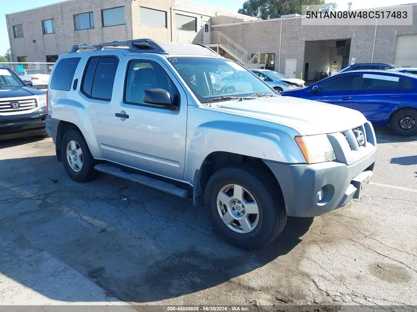 2008 Nissan Xterra S VIN: 5N1AN08W48C517483 Lot: 45508808