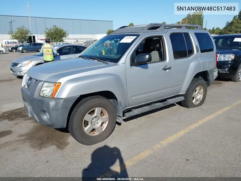 2008 Nissan Xterra S VIN: 5N1AN08W48C517483 Lot: 45508808