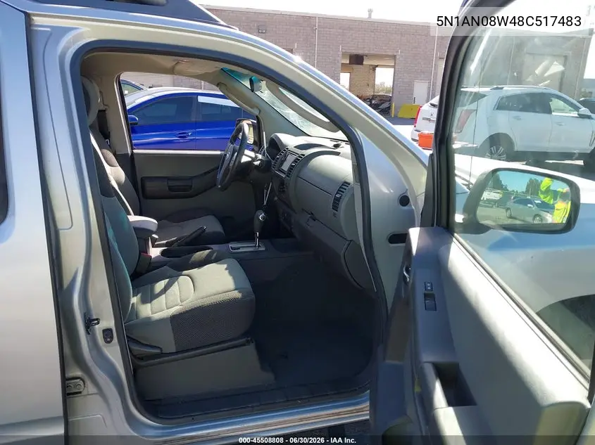 2008 Nissan Xterra S VIN: 5N1AN08W48C517483 Lot: 45508808