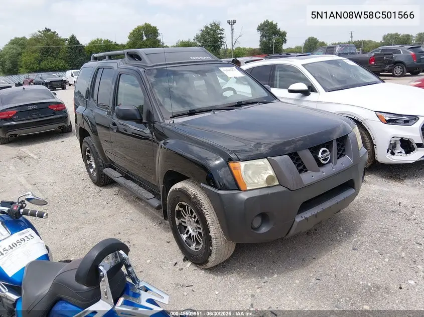 2008 Nissan Xterra S VIN: 5N1AN08W58C501566 Lot: 45509951