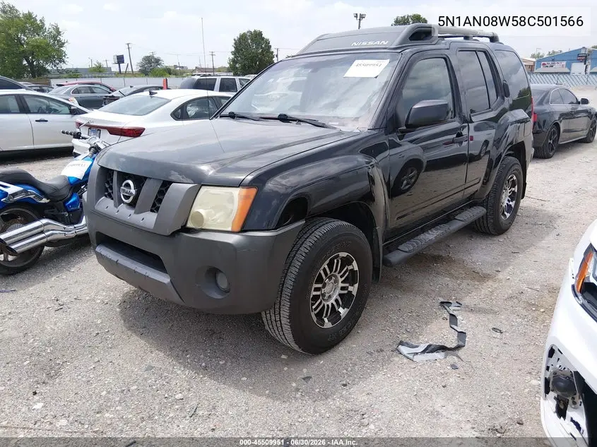 2008 Nissan Xterra S VIN: 5N1AN08W58C501566 Lot: 45509951
