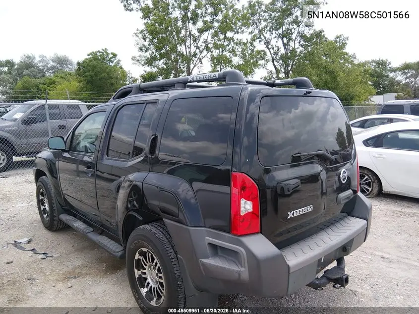 2008 Nissan Xterra S VIN: 5N1AN08W58C501566 Lot: 45509951