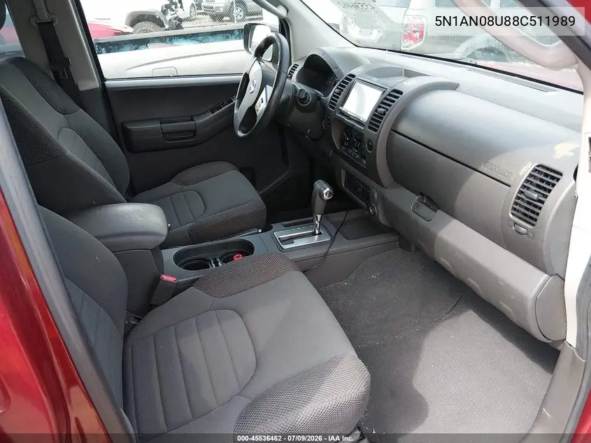 2008 Nissan Xterra X VIN: 5N1AN08U88C511989 Lot: 45536462