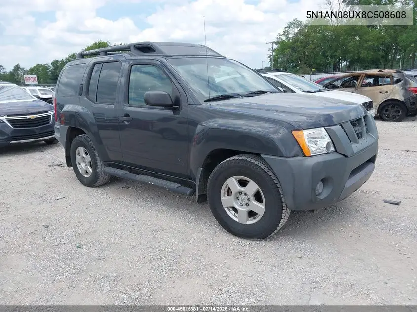 2008 Nissan Xterra S VIN: 5N1AN08UX8C508608 Lot: 45615381