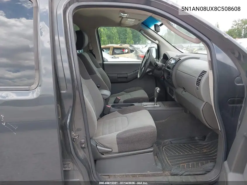 2008 Nissan Xterra S VIN: 5N1AN08UX8C508608 Lot: 45615381