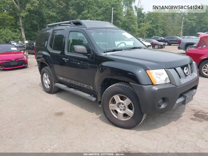 2008 Nissan Xterra S VIN: 5N1AN08W58C541243 Lot: 45647676