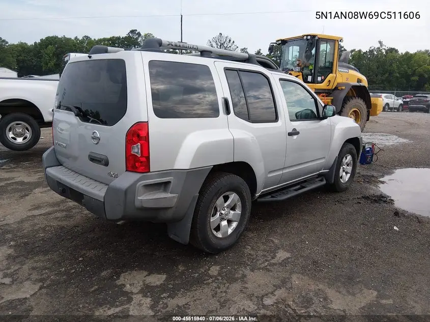 2009 Nissan Xterra S VIN: 5N1AN08W69C511606 Lot: 45515940