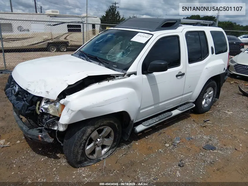 2010 Nissan Xterra S VIN: 5N1AN0NU5AC501107 Lot: 45434345
