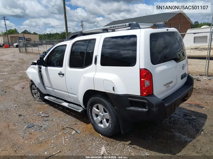 2010 Nissan Xterra S VIN: 5N1AN0NU5AC501107 Lot: 45434345