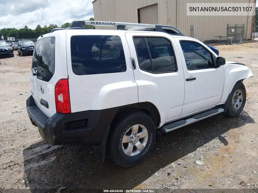 2010 Nissan Xterra S VIN: 5N1AN0NU5AC501107 Lot: 45434345