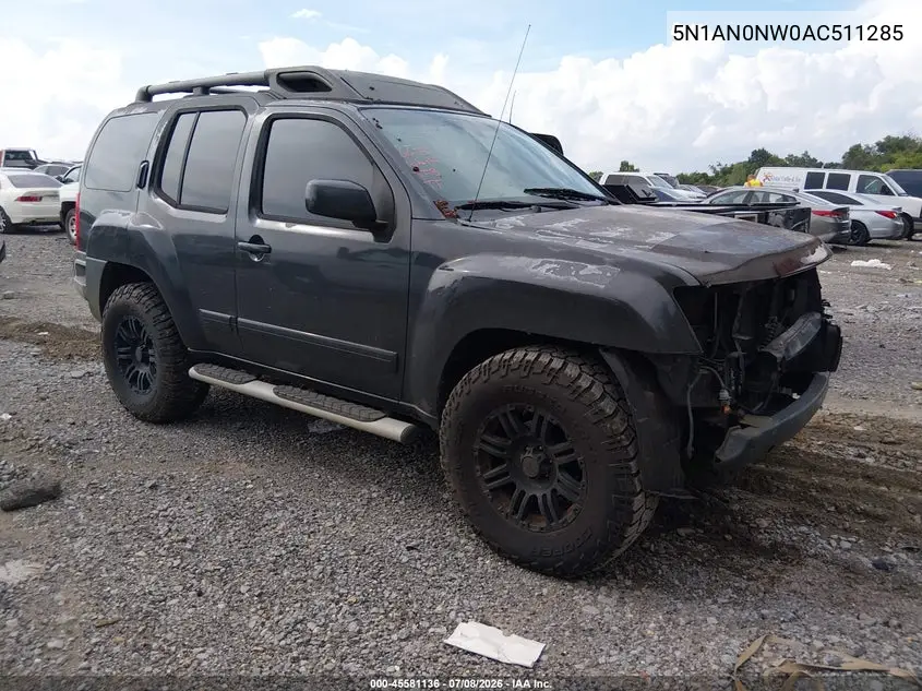 2010 Nissan Xterra Se VIN: 5N1AN0NW0AC511285 Lot: 45581136
