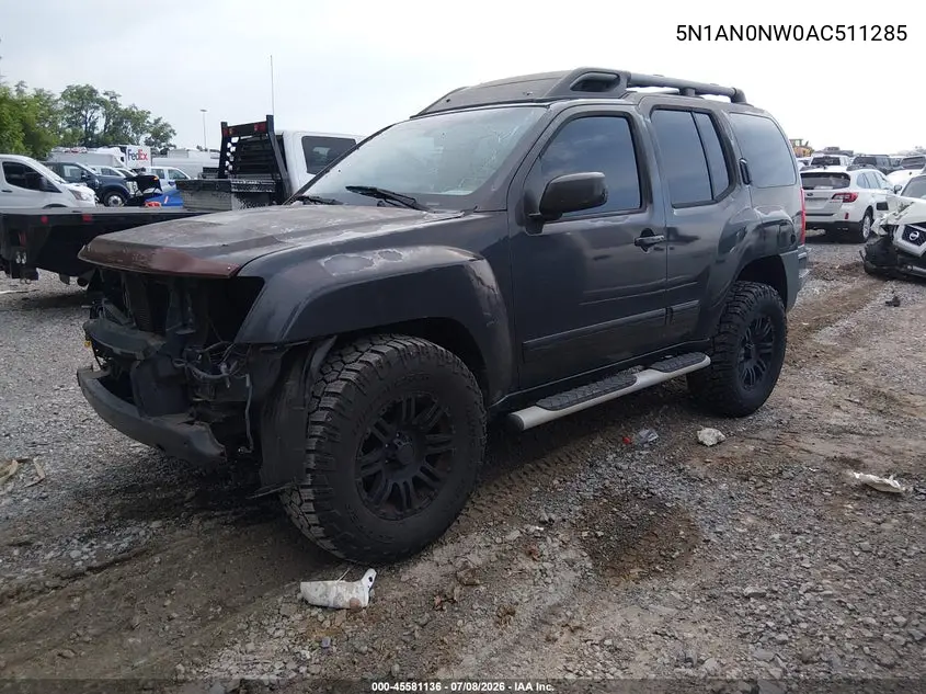 2010 Nissan Xterra Se VIN: 5N1AN0NW0AC511285 Lot: 45581136