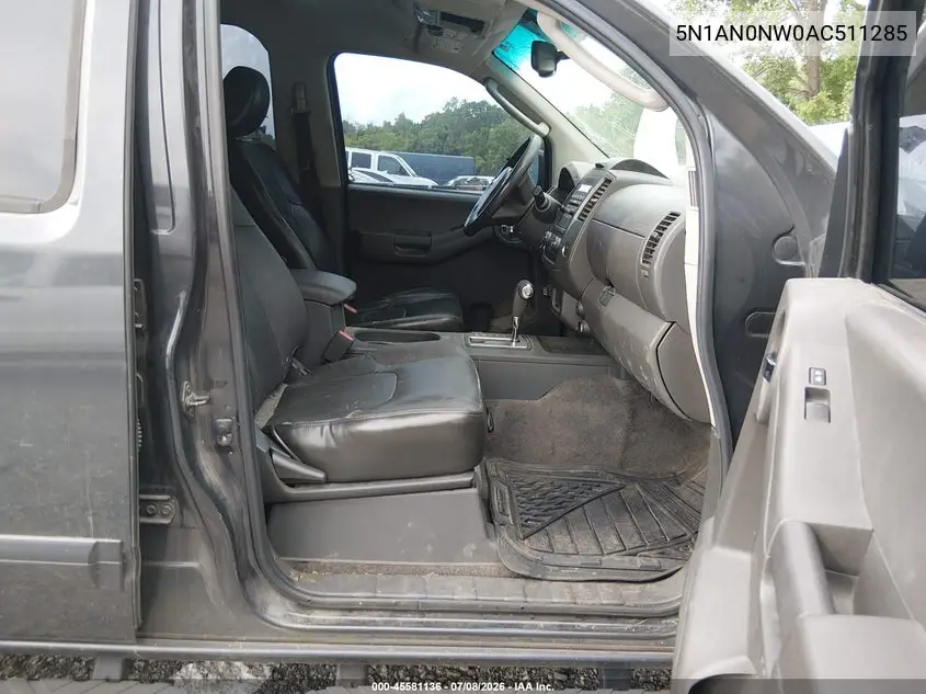 2010 Nissan Xterra Se VIN: 5N1AN0NW0AC511285 Lot: 45581136