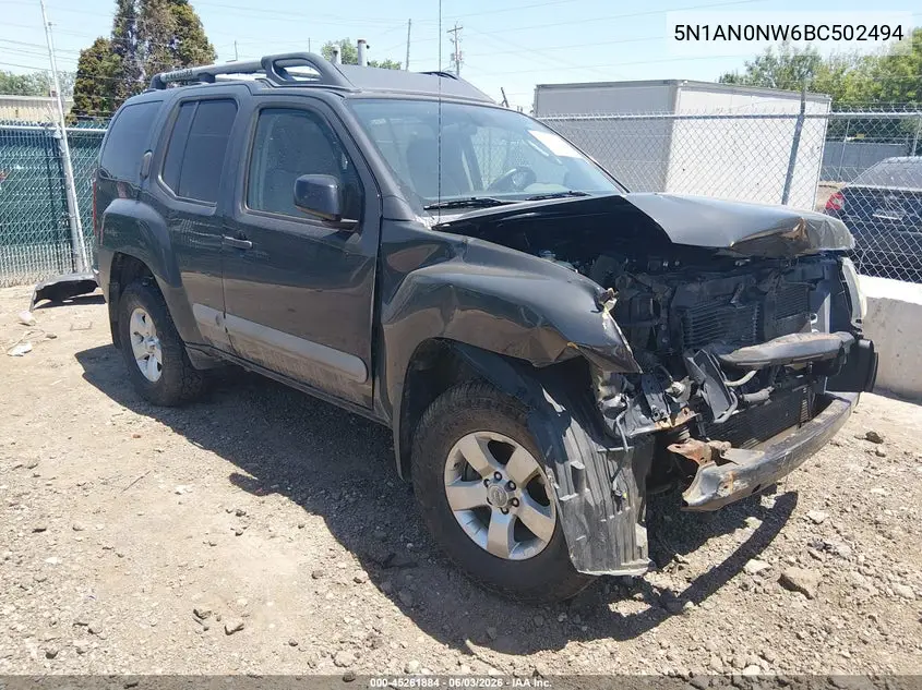 2011 Nissan Xterra S VIN: 5N1AN0NW6BC502494 Lot: 45261884