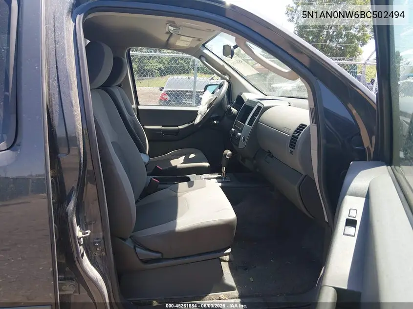 2011 Nissan Xterra S VIN: 5N1AN0NW6BC502494 Lot: 45261884