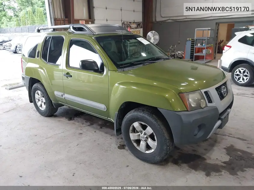 2011 Nissan Xterra S VIN: 5N1AN0NWXBC519170 Lot: 45505529
