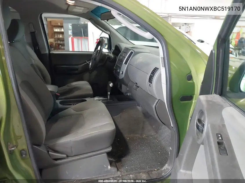 2011 Nissan Xterra S VIN: 5N1AN0NWXBC519170 Lot: 45505529