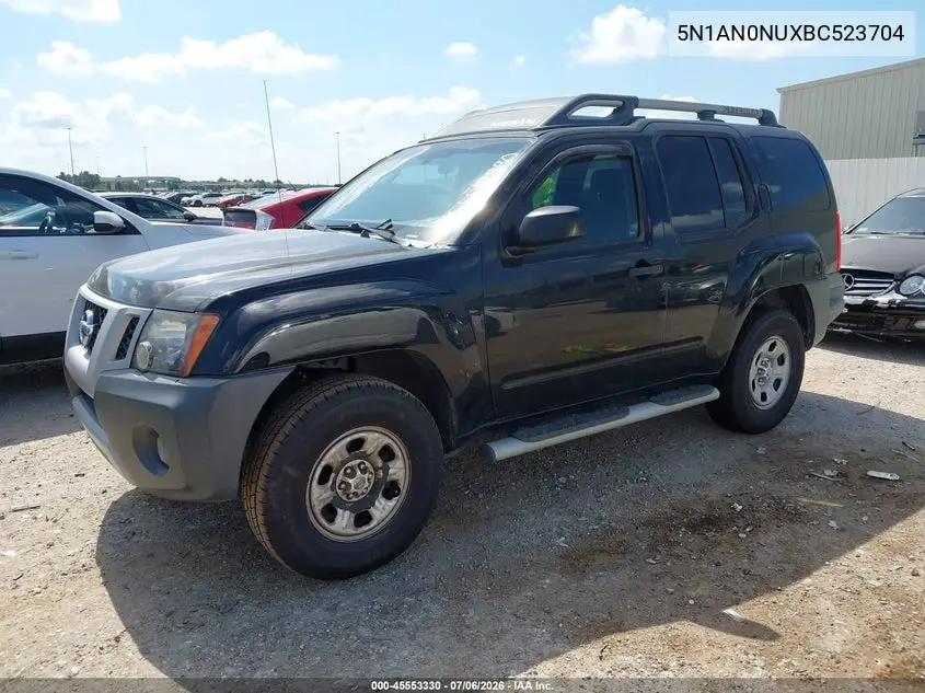 2011 Nissan Xterra X VIN: 5N1AN0NUXBC523704 Lot: 45553330
