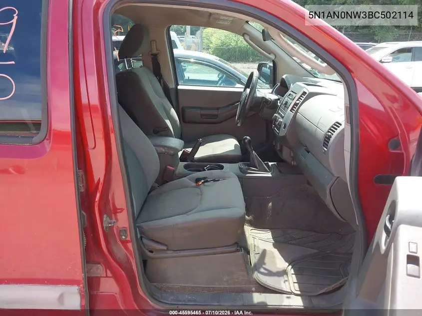2011 Nissan Xterra S VIN: 5N1AN0NW3BC502114 Lot: 45595465