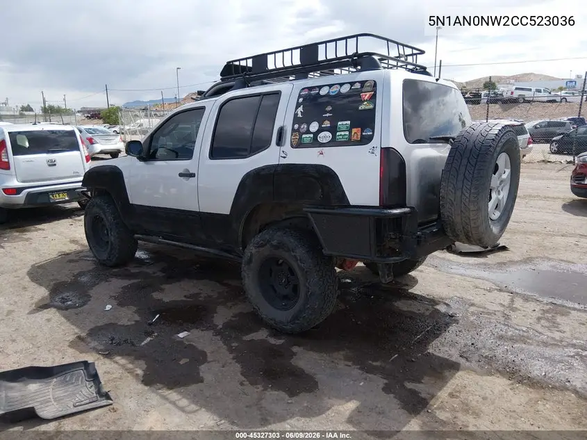 2012 Nissan Xterra Pro-4X VIN: 5N1AN0NW2CC523036 Lot: 45327303