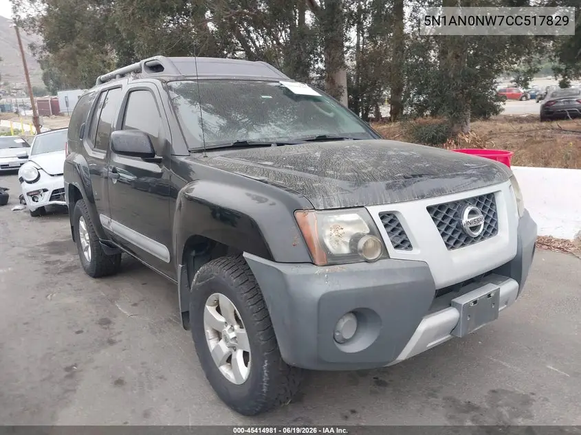 2012 Nissan Xterra S VIN: 5N1AN0NW7CC517829 Lot: 45414981