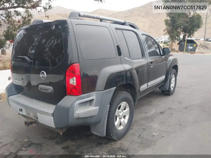 2012 Nissan Xterra S VIN: 5N1AN0NW7CC517829 Lot: 45414981