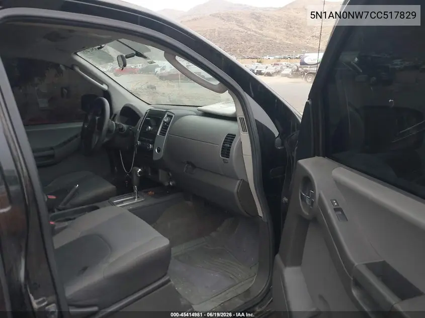 2012 Nissan Xterra S VIN: 5N1AN0NW7CC517829 Lot: 45414981