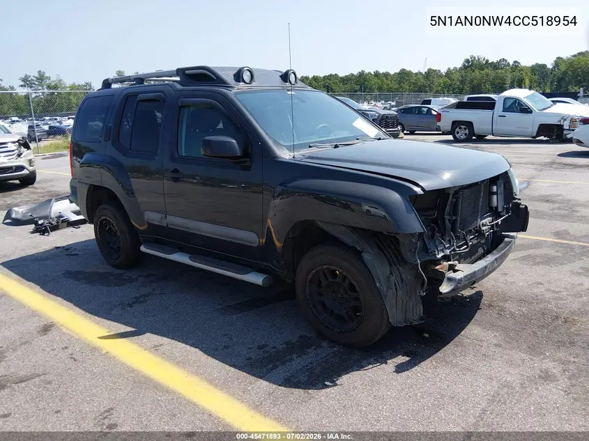 2012 Nissan Xterra Pro-4X VIN: 5N1AN0NW4CC518954 Lot: 45471893