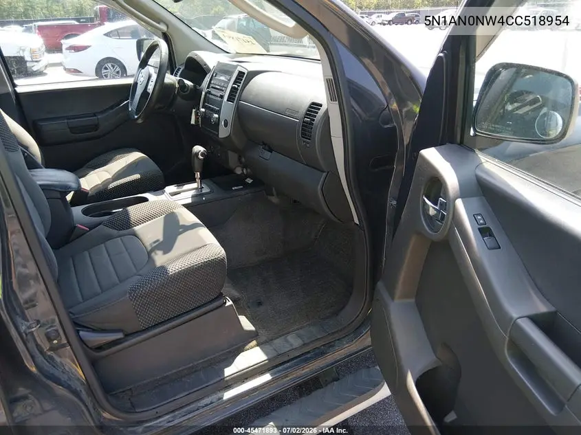 2012 Nissan Xterra Pro-4X VIN: 5N1AN0NW4CC518954 Lot: 45471893