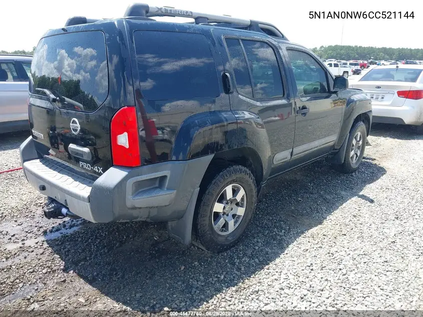 2012 Nissan Xterra Pro-4X VIN: 5N1AN0NW6CC521144 Lot: 45477760