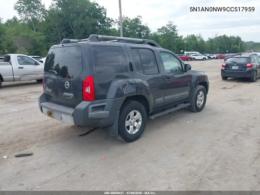 2012 Nissan Xterra S VIN: 5N1AN0NW9CC517959 Lot: 45555437